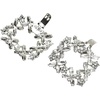 image:imageAllegra K 2 PCS Womens Square Rhinestones Shoe Clips Pearls Removable Buckles Shoe Decorations for GiftsSilverFourLeaf