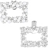 image:imageAllegra K 2 PCS Womens Square Rhinestones Shoe Clips Pearls Removable Buckles Shoe Decorations for GiftsSilverPearl