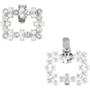 image:imageAllegra K 2 PCS Womens Square Rhinestones Shoe Clips Pearls Removable Buckles Shoe Decorations for GiftsSilverRhinestone