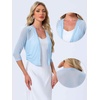 image:imageAllegra K Bolero Shrug for Womens Elegant 34 Sleeve Mesh Sheer Cardigan Formal Jacket for Evening DressesLight Blue
