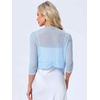 image:imageAllegra K Bolero Shrug for Womens Elegant 34 Sleeve Mesh Sheer Cardigan Formal Jacket for Evening DressesLight Blue