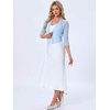image:imageAllegra K Bolero Shrug for Womens Elegant 34 Sleeve Mesh Sheer Cardigan Formal Jacket for Evening DressesLight Blue