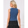 image:imageAllegra K Cropped Demin Vest Top Women V Neck Button FrontBlue