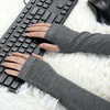 image:imageAllegra K Dark Gray Fingerless Elastic Winter Thick Arm Warmers Gloves for Ladies One Size Dark Gray
