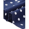 image:imageAllegra K Polka Dots Midi Dress for Womens Peasant Tie Neck Ruffle Sleeve DressesNavy Blue