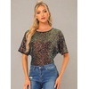 image:imageAllegra K Sequin Tops for Womens Sparkly Dolman Sleeve Disco Party Oversize Bling Glitter BlouseMulticolor
