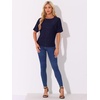 image:imageAllegra K Sequin Tops for Womens Sparkly Dolman Sleeve Disco Party Oversize Bling Glitter BlouseNavy Blue