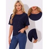 image:imageAllegra K Sequin Tops for Womens Sparkly Dolman Sleeve Disco Party Oversize Bling Glitter BlouseNavy Blue