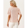 image:imageAllegra K Sequin Tops for Womens Sparkly Dolman Sleeve Disco Party Oversize Bling Glitter BlousePink
