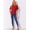 image:imageAllegra K Sequin Tops for Womens Sparkly Dolman Sleeve Disco Party Oversize Bling Glitter BlouseRed