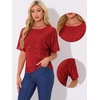 image:imageAllegra K Sequin Tops for Womens Sparkly Dolman Sleeve Disco Party Oversize Bling Glitter BlouseRed