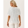 image:imageAllegra K Sequin Tops for Womens Sparkly Dolman Sleeve Disco Party Oversize Bling Glitter BlouseSilver