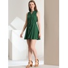 image:imageAllegra K Womens Sleeveless Dress Cotton Lace Trim Drawstring Waist Swing Aline DressesGreen