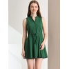 image:imageAllegra K Womens Sleeveless Dress Cotton Lace Trim Drawstring Waist Swing Aline DressesGreen