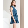 image:imageAllegra K Womens Sleeveless Dress Cotton Lace Trim Drawstring Waist Swing Aline DressesLake Blue