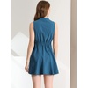 image:imageAllegra K Womens Sleeveless Dress Cotton Lace Trim Drawstring Waist Swing Aline DressesLake Blue