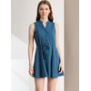image:imageAllegra K Womens Sleeveless Dress Cotton Lace Trim Drawstring Waist Swing Aline DressesLake Blue