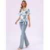 image:imageAllegra K Womens Wrap Peplum Top Blouse 2026 Summer Floral Short Sleeve Ruffle V Neck Belted ShirtsBlue Floal