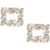 image:imageAllegra K 2 PCS Womens Square Rhinestones Shoe Clips Pearls Removable Buckles Shoe Decorations for GiftsClearSquare