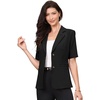 image:imageAllegra K Short Sleeve Blazer for Womens Work Office Notched Lapel Button Down Suit JacketsBlack