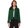 image:imageAllegra K Womens Turn Down Collar Long Sleeve Single Breasted Outwear Winter Pea CoatDark Green