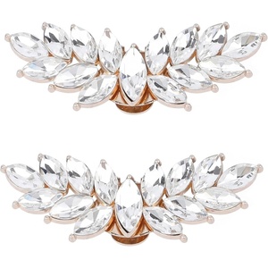 image:imageAllegra K 2 PCS Womens Rhinestone Shoe Clips Crystal Wing Clips for Heels and FlatsGoldCrystal