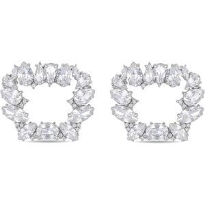 image:imageAllegra K 2 PCS Womens Square Rhinestones Shoe Clips Pearls Removable Buckles Shoe Decorations for GiftsSilverTrapezoid