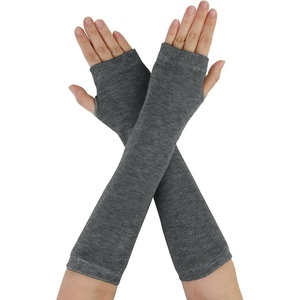 image:imageAllegra K Dark Gray Fingerless Elastic Winter Thick Arm Warmers Gloves for Ladies One Size Dark Gray