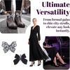 image:imageAllegra K 2 PCS Womens Bow Shoe Clips Rhinestone Satin Shoe Buckle Removable Decorative Clips for Heels FlatsBlackButterfly