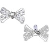 image:imageAllegra K 2 PCS Womens Bow Shoe Clips Rhinestone Satin Shoe Buckle Removable Decorative Clips for Heels FlatsSilverRhinestone