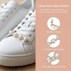 image:imageAllegra K 4 PCS Womens Shoelace Charm DIY Decorative Rhinestones Shoe Clips Faux Pearl for PartyGold Silver3