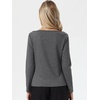 image:imageAllegra K Boat Neck Top for Womens Casual Long Sleeves Cozy Fitted BlouseGrey Black