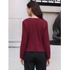 image:imageAllegra K Collarless Blazer for Womens Work Suit Jackets  Lightweight Open Front Long Sleeve Formal Dressy Casual with PocketsBurgundy