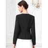 image:imageAllegra K Collarless Jackets for Women Business Casual Blazer Button Down Fitted Long Sleeve Office Work Suit JacketBlack