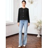 image:imageAllegra K Collarless Jackets for Women Business Casual Blazer Button Down Fitted Long Sleeve Office Work Suit JacketBlack