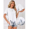 image:imageAllegra K Fringe Tops for Womens Short Sleeve Crew Neck Solid Casual Tassel t ShirtsWhite