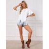 image:imageAllegra K Fringe Tops for Womens Short Sleeve Crew Neck Solid Casual Tassel t ShirtsWhite