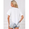 image:imageAllegra K Fringe Tops for Womens Short Sleeve Crew Neck Solid Casual Tassel t ShirtsWhite