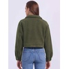 image:imageAllegra K Fuzzy Fleece Jacket for Womens Casual Faux Fur Button Winter Outerwear Short CoatArmy Green
