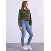 image:imageAllegra K Fuzzy Fleece Jacket for Womens Casual Faux Fur Button Winter Outerwear Short CoatArmy Green