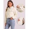 image:imageAllegra K Fuzzy Fleece Jacket for Womens Casual Faux Fur Button Winter Outerwear Short CoatBeige