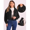 image:imageAllegra K Fuzzy Fleece Jacket for Womens Casual Faux Fur Button Winter Outerwear Short CoatBlack