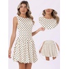 image:imageAllegra K Polka Dot Dress for Women Casual Summer Sleeveless Tank Dress Boat Neck Y2K Bubble DressesBeige