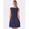 image:imageAllegra K Polka Dot Dress for Women Casual Summer Sleeveless Tank Dress Boat Neck Y2K Bubble DressesDark Blue