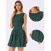 image:imageAllegra K Polka Dot Dress for Women Casual Summer Sleeveless Tank Dress Boat Neck Y2K Bubble DressesDark Green