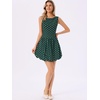 image:imageAllegra K Polka Dot Dress for Women Casual Summer Sleeveless Tank Dress Boat Neck Y2K Bubble DressesDark Green