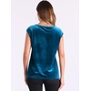 image:imageAllegra K Velvet Blouse Tops for Womens 2025 Dressy Christmas Party Crew Neck Cap Sleeve TopPeacock Blue