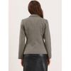 image:imageAllegra K Vintage Plaid Blazer for Womens Houndstooth Lapel Collar Work Office Fitted Suit JacketBrown