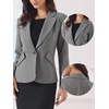 image:imageAllegra K Vintage Plaid Blazer for Womens Houndstooth Lapel Collar Work Office Fitted Suit JacketNavy Blue