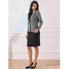 image:imageAllegra K Vintage Plaid Blazer for Womens Houndstooth Lapel Collar Work Office Fitted Suit JacketNavy Blue